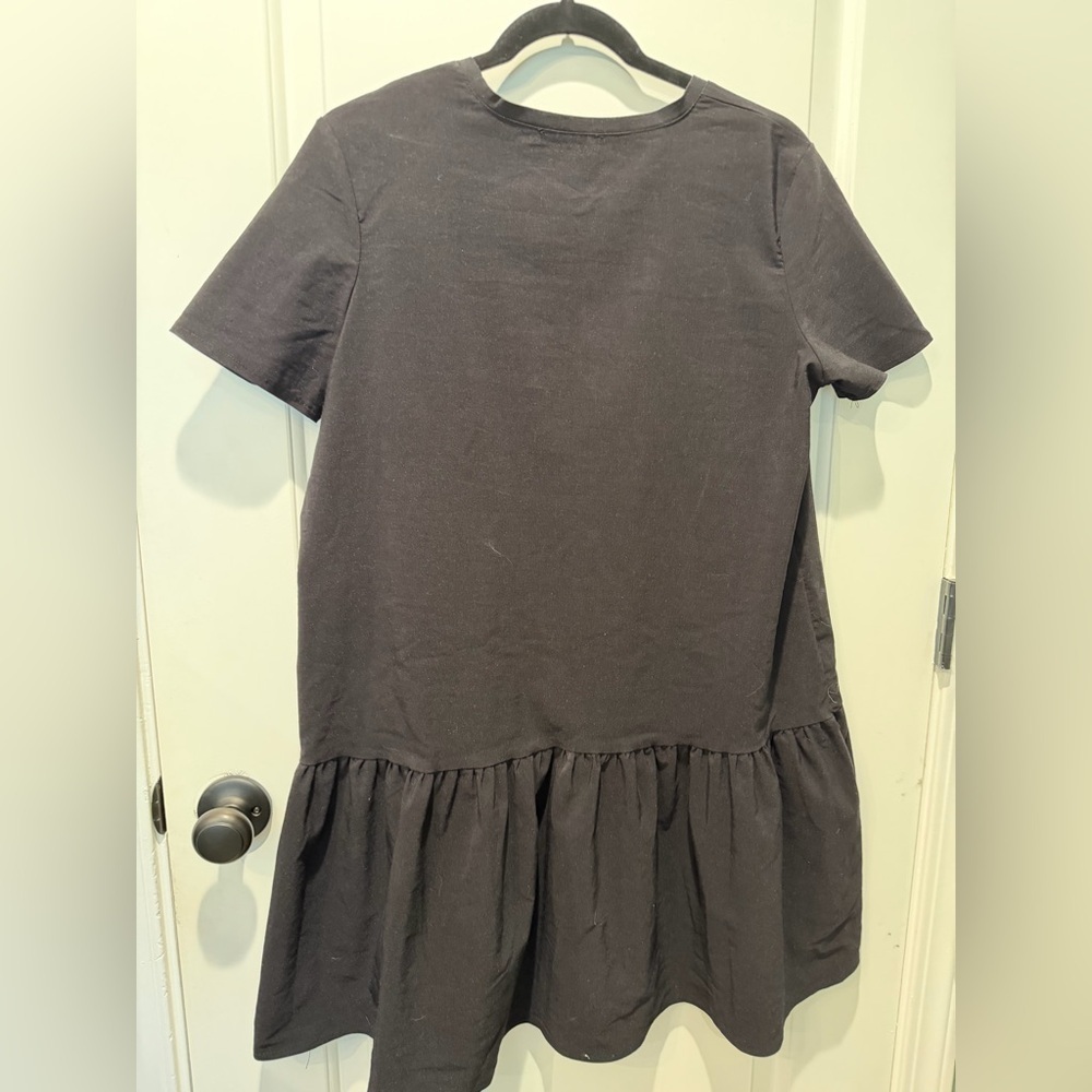Zara Black Short-Sleeve Dress Size Small - Picture 2 of 6